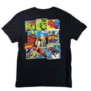 Marvel Comics Crew Neck Graphic Short Sleeve Casual T-Shirt Mens Size L Black